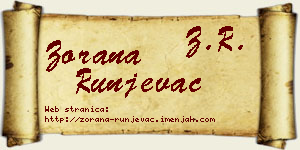 Zorana Runjevac vizit kartica